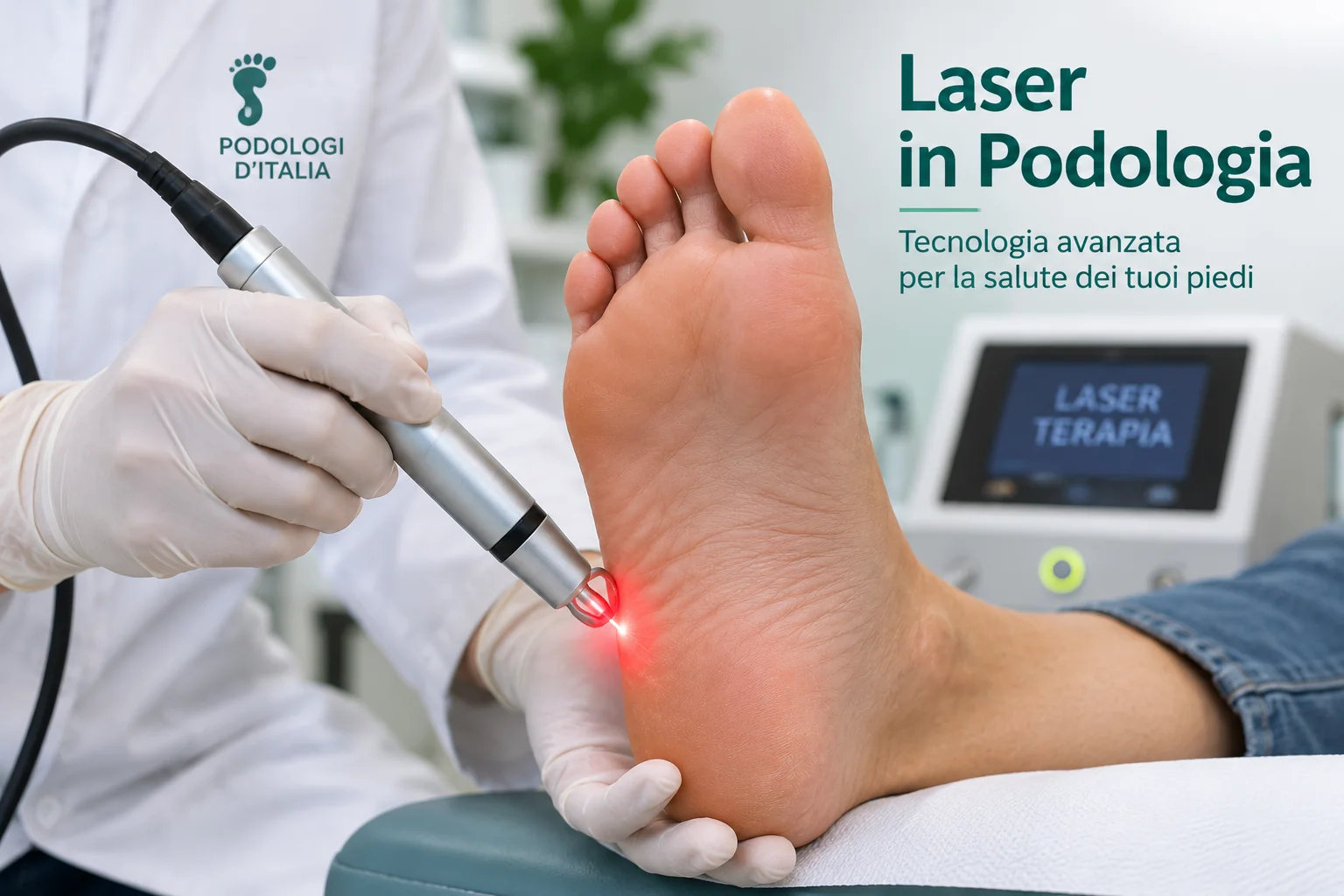 Trattamento laser della pianta del piede